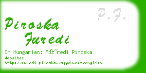 piroska furedi business card